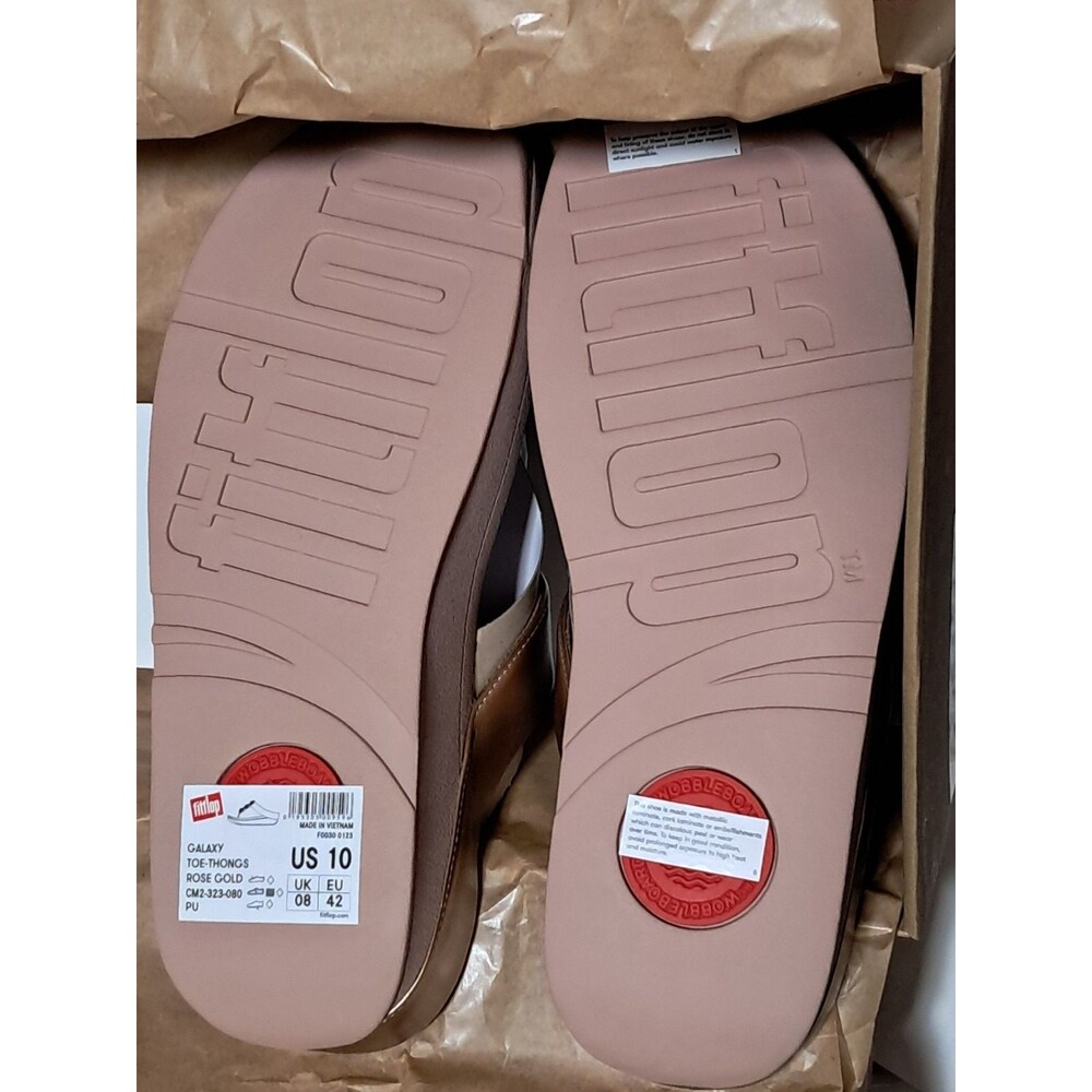 FitFlop Galaxy  Toe-Thong Slip Sandals Wedge Rose Gold US 10 EUR 41 NIB - Picture 11 of 16